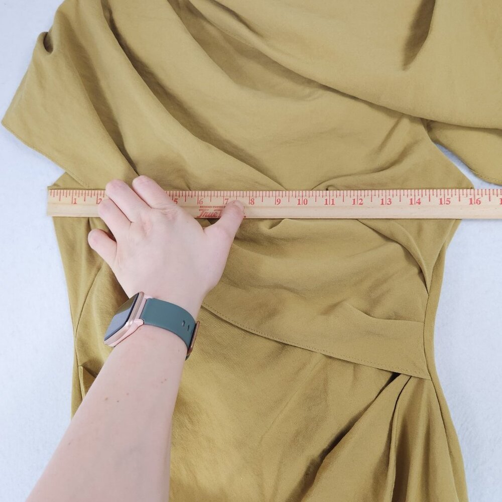 ASOS Mustard Yellow Draped Maxi Gown - Picture 3 of 15